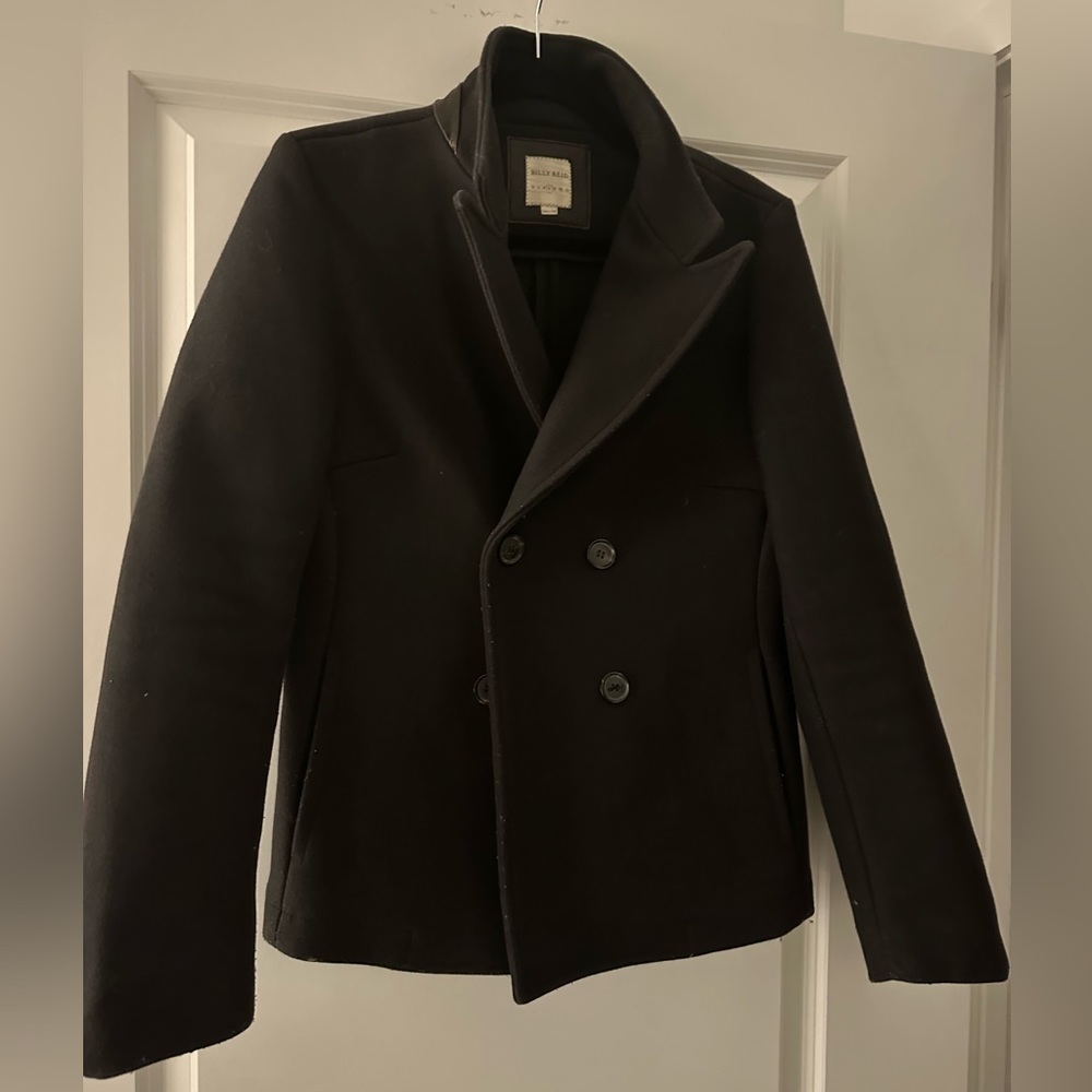 Billy Reid classic navy wool peacoat